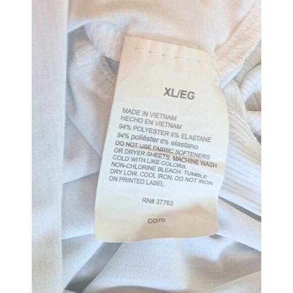 Callaway Mens Golf Polo Shirt XL White Thin Stripe Opti-Dri Wicking Ventilated - Picture 9 of 9